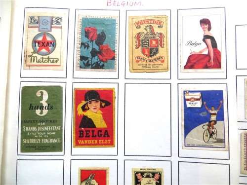 Belgium Vintage Matchbox labels Collection - Let Frame as Pop Art/collectables circa.1950`s