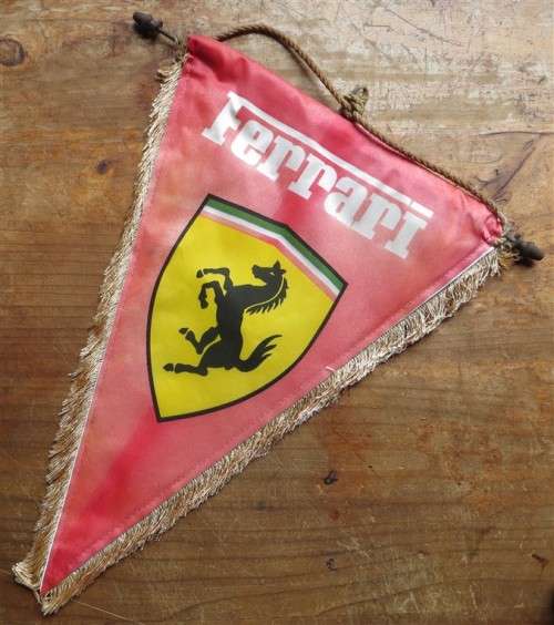 Vintage Ferarri Pendant Flag - See Pics - more faded on 1 side