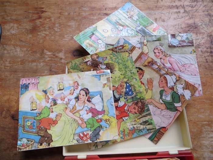 Vintage 1950`s 5 picture block cube puzzle - Made in West Germany