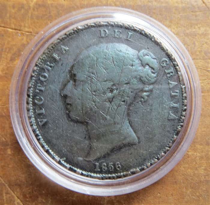 1856 GB Penny - Scarce - Scratched
