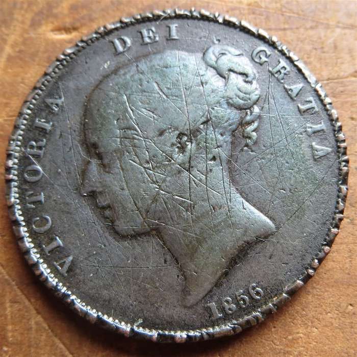 1856 GB Penny - Scarce - Scratched