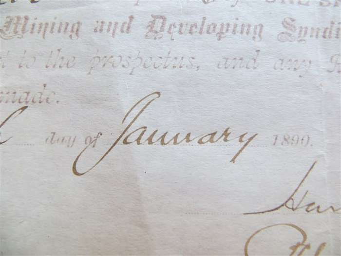 Klerksdorp Mint Gold Mining Co. Share certificate  , 1890 ***SCARCE***
