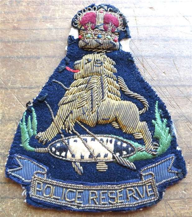 Old Wire Bullion Police Reserve Badge with Crown