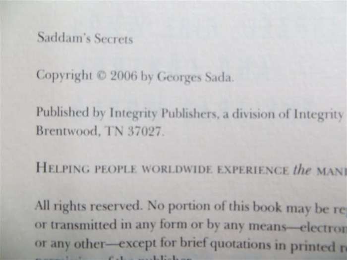Saddam`s Secrets - Georges Sada Iraqi General