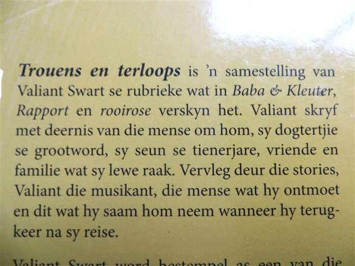 Trouens en Terloops - Valiant Swart