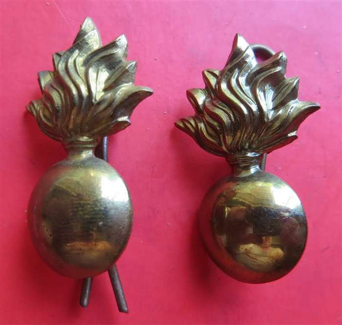 Pair Royal Army Fusiliers collar badges