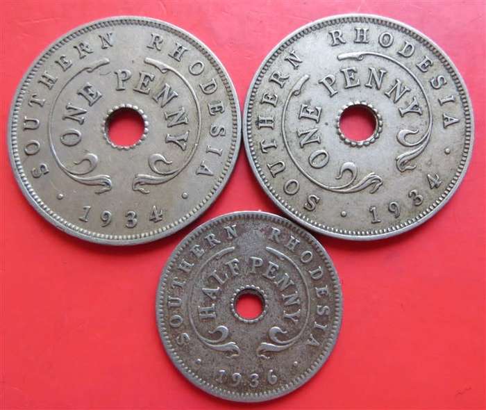 Rhodesia Coin Lot - 1 Bid for 3 coins