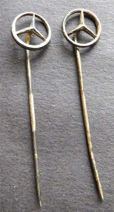 2 x Vintage Mercedes Benz small lapel Pins