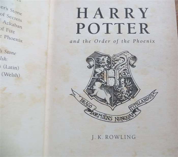 Harry Potter & the order of the phoenix - J.K Rowling  foxing stains