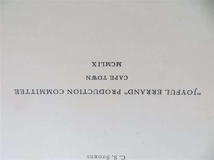 1959 Joyful Errand - C.S Stokes - Signed by A.F Gillies (Book dedicated to Gillies)