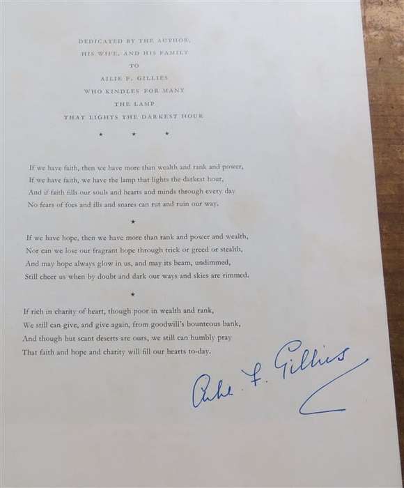1959 Joyful Errand - C.S Stokes - Signed by A.F Gillies (Book dedicated to Gillies)