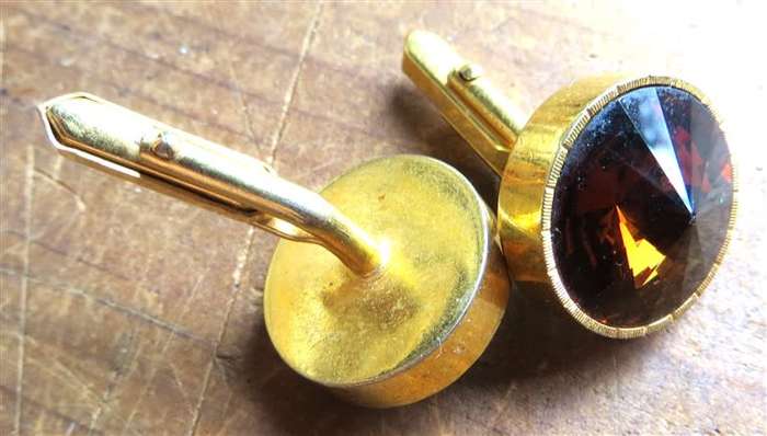 Large gemstone/glass cut cufflinks