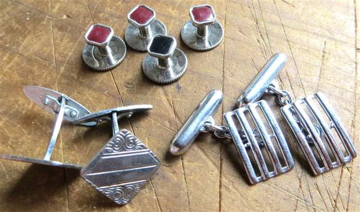 2 x pairs pin badges + Cufflinks  - 1 Bid