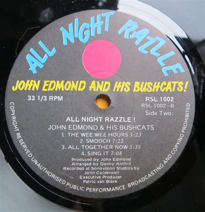 John Edmond and his Bushcats - All Night Razzle Vintage Vinyl LP - VG