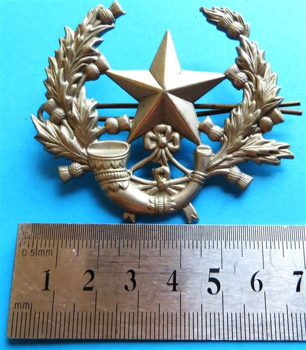 Large 68mm Cameronian Scottish Rifles Regt. Cap Badge Lugs Intact