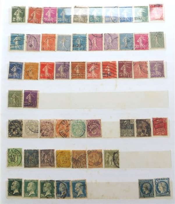 France Stamps on Album Pages - 1 Bid for the Lot