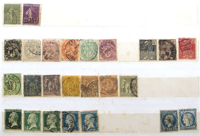 France Stamps on Album Pages - 1 Bid for the Lot
