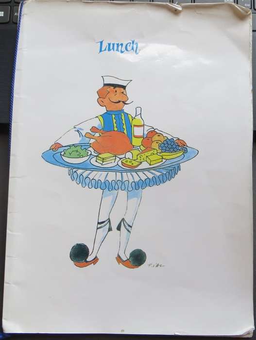 Oceanos - Sunk off SA in 1991 - Lunch Menu