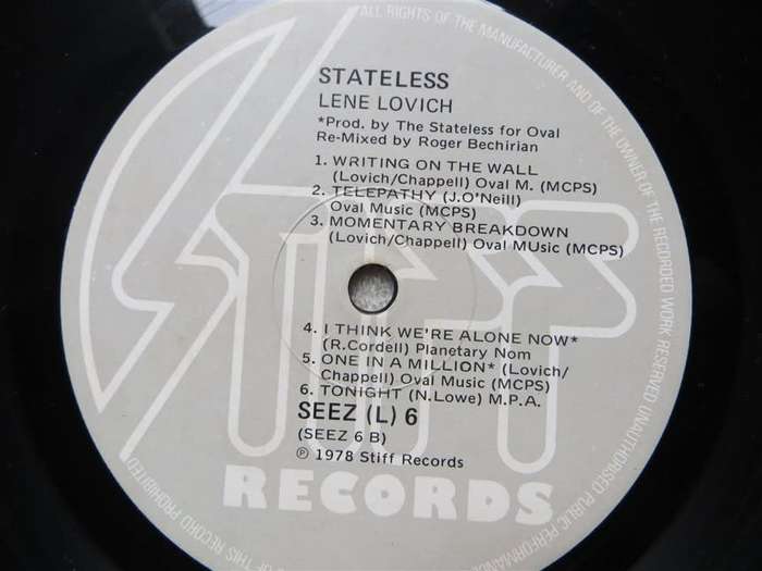 Lene Lovich - Stateless - Vintage Vinyl LP VG