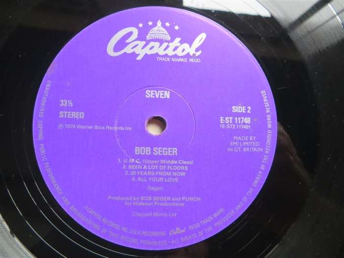 Bob Seger - Seven - Vintage Vinyl LP - VG