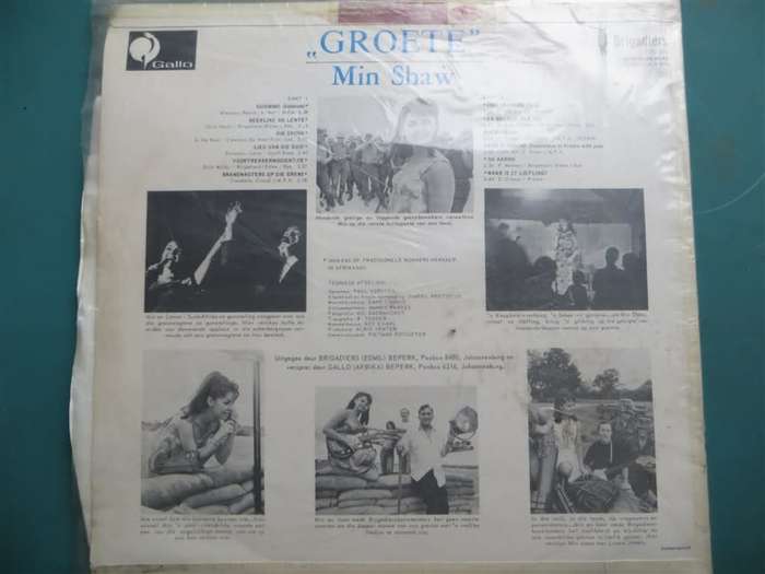 Vintage Vinyl LP - Min Shaw - Groete SA Army tribute - memrobilia /record poor condition