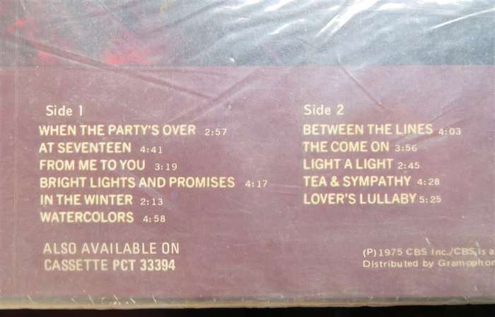 Vintage Vinyl LP - Janis Ian - Between the Lines - VG/VG