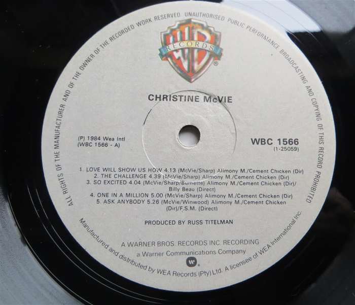 Vintage Vinyl LP - Christine Mc Vie (from Fleetwood Mac) - VG+/VG