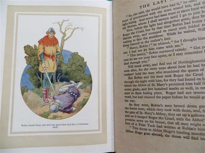 Robin Hood - Vintage E.C Vivian with 16 x Colour Plates by Harry G.Theaker 1950`s