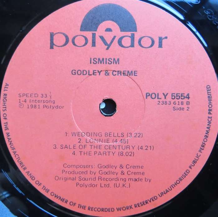 Vintage Vinyl LP - Godley & Creme - Ismism - Cover VG+ / Vinyl VG+
