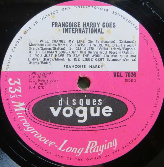 Vintage Vinyl LP - Francois Hardy - Goes International - Cover VG / Vinyl VG+
