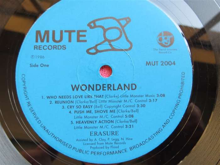 Erasure - Wonderland Vintage Vinyl - Cover poor / Vinyl VG