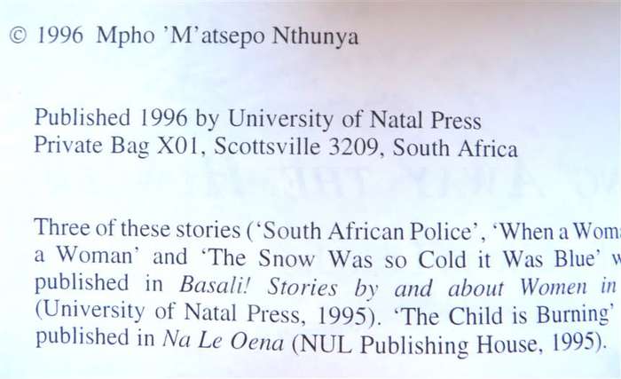 Singing Away the Hunger - Life in Lesotho - signed by author & editor