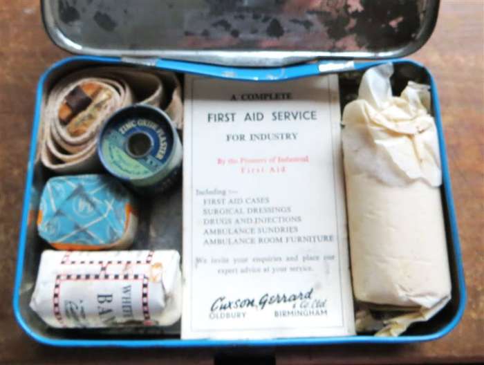 Vintage Johnson & Johnson First Aid Autokit + Contents as shown