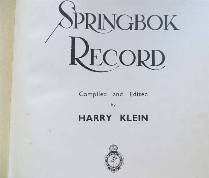 South African Legion - Springbok Record - Harry Klein - 1946 SA Legion