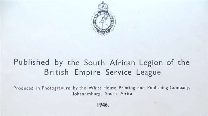 South African Legion - Springbok Record - Harry Klein - 1946 SA Legion