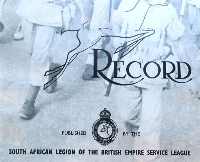 South African Legion - Springbok Record - Harry Klein - 1946 SA Legion