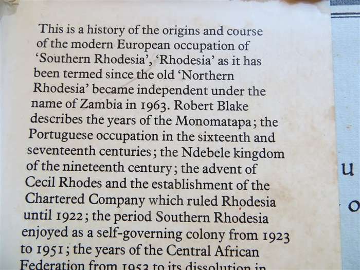 A History of Rhodesia - Robert Blake - 1st Edition