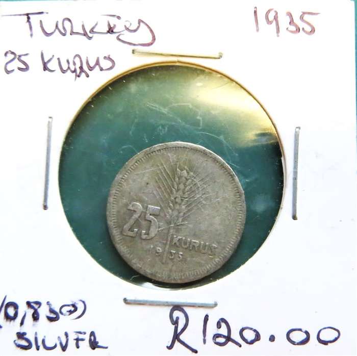 1935 Turkey SILVER 25 Kurus