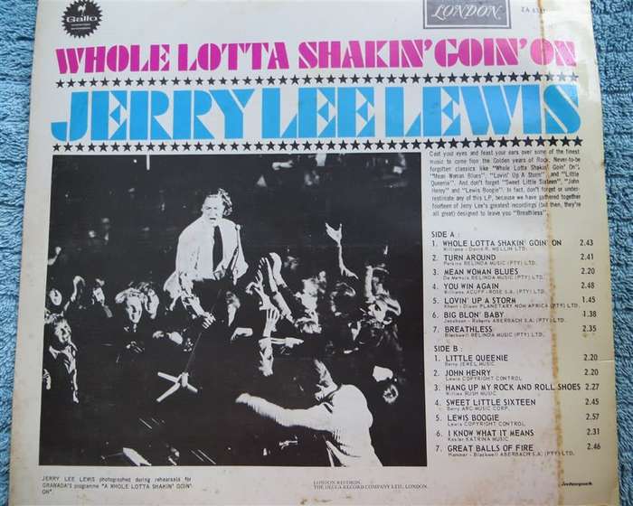 Jerry Lee Lewis - Whole Lotta Shakin Vintage Vinyl VG Cover / VG