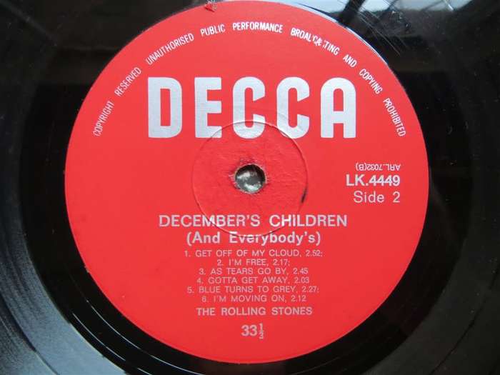 The Rolling Stones - december`s children Vintage Vinyl G Cover / VG