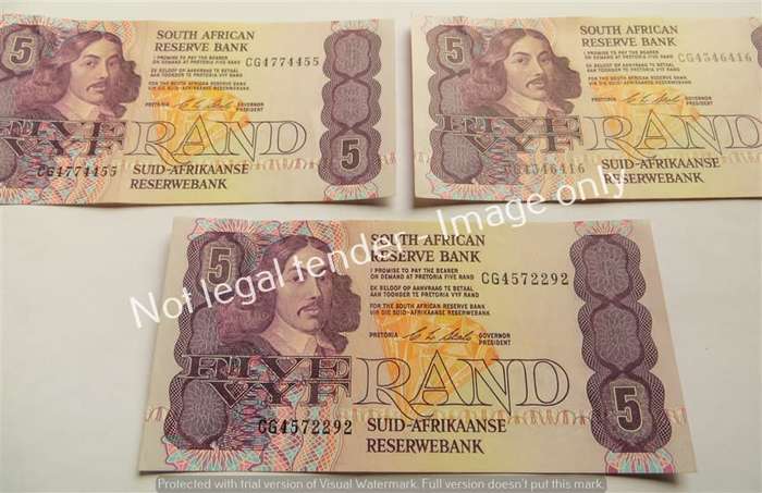 3 x CL Stals R5 Notes CG Prefix - 1 Bid for All