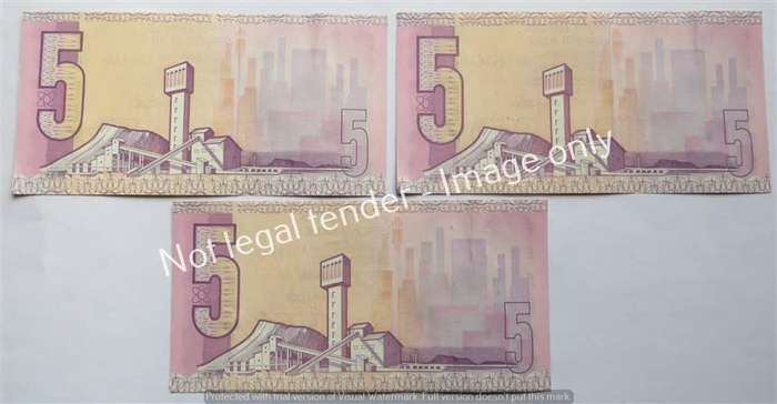3 x CL Stals R5 Notes AS Prefix - 1 Bid for All
