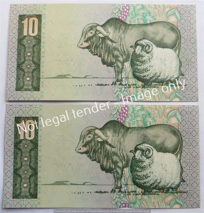 2 x Consecutive Number Stals 1st Issue R10 Notes - Bid per Note
