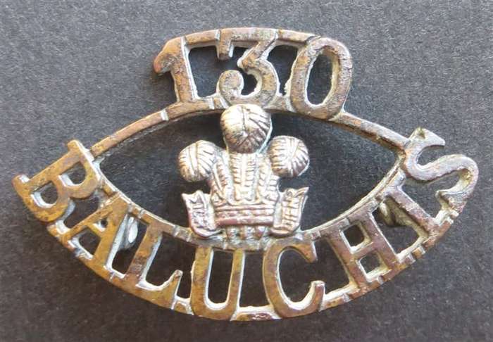 130 Beluchis WW1 Indian Regiment Shoulder Title