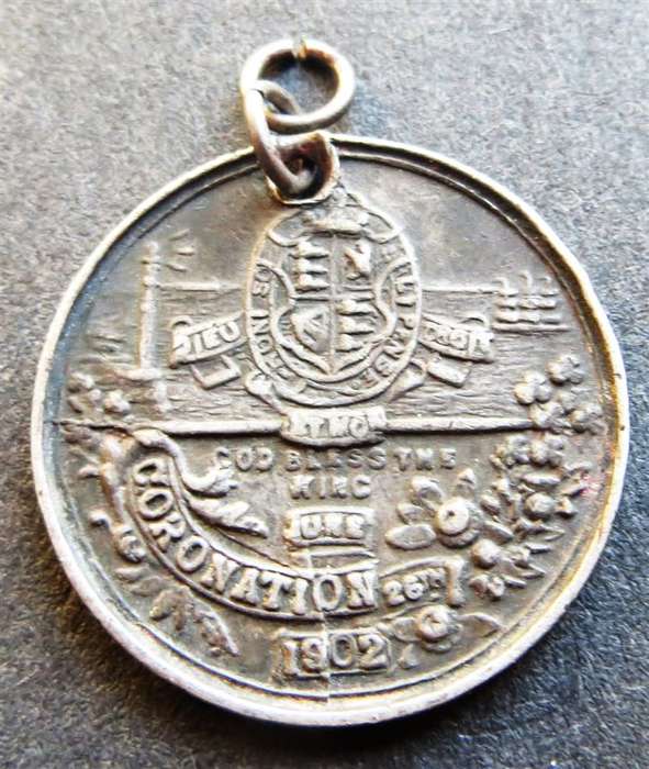 1902 Edward VII  Silver `Cracked Die error` Commemorative Medallion