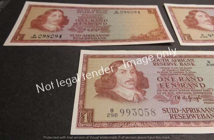 3 x TW de Jongh R1 Notes 2nd Issue Springbok - 1 Bid