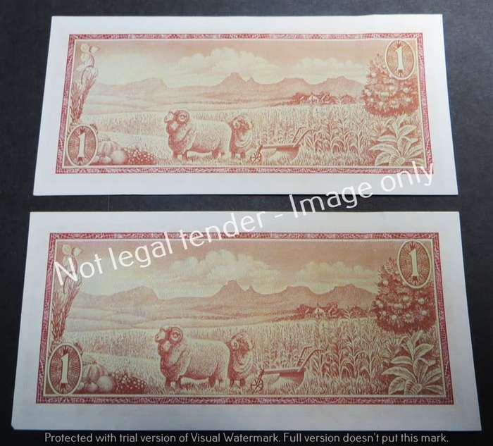 2 x TW de Jongh Consecutive No`s 3rd issue R1 Notes