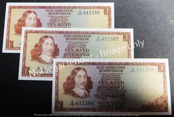3 x TW de Jongh Cons. No. 2nd issue R1 Notes - 1 Bid