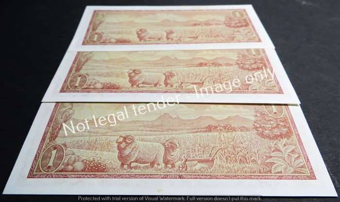 3 x TW de Jongh Cons. No. 2nd issue R1 Notes - 1 Bid
