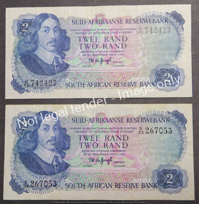 2 x TW De Jongh D33 + D45 R2 Note 2nd Issue - 1 Bid